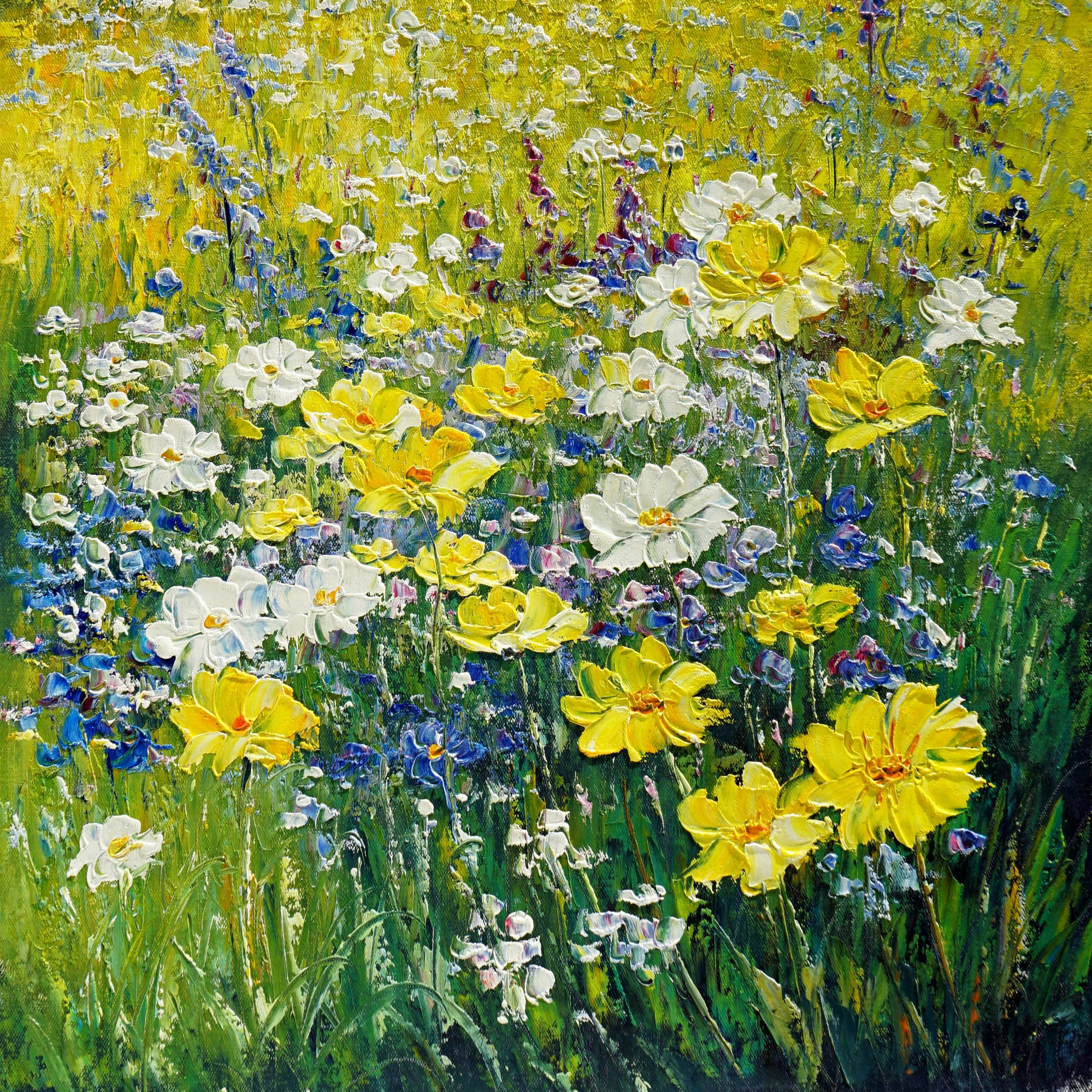 Dipinto Campi di fiori selvatici 50x70cm