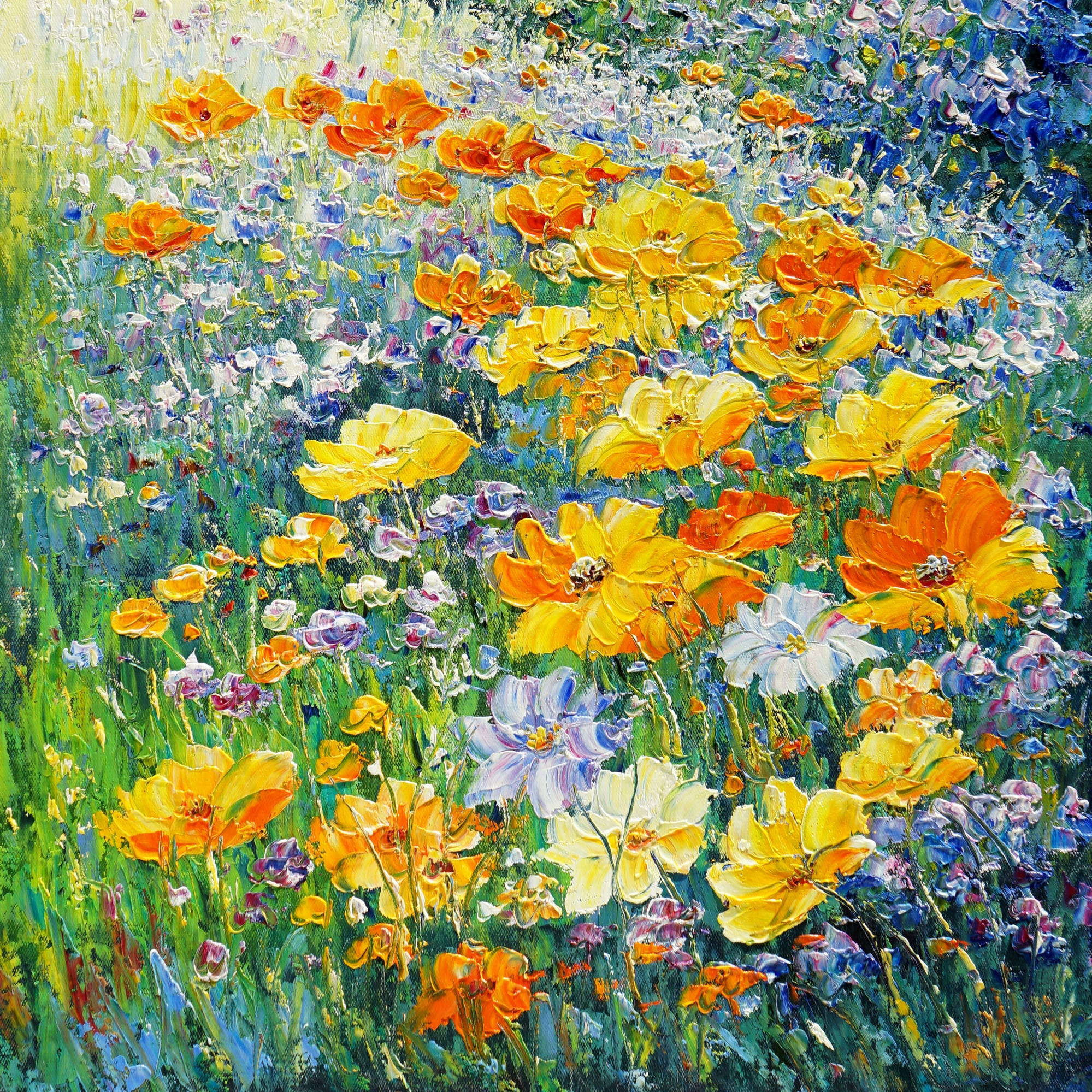 Dipinto Campi di fiori selvatici 50x70cm