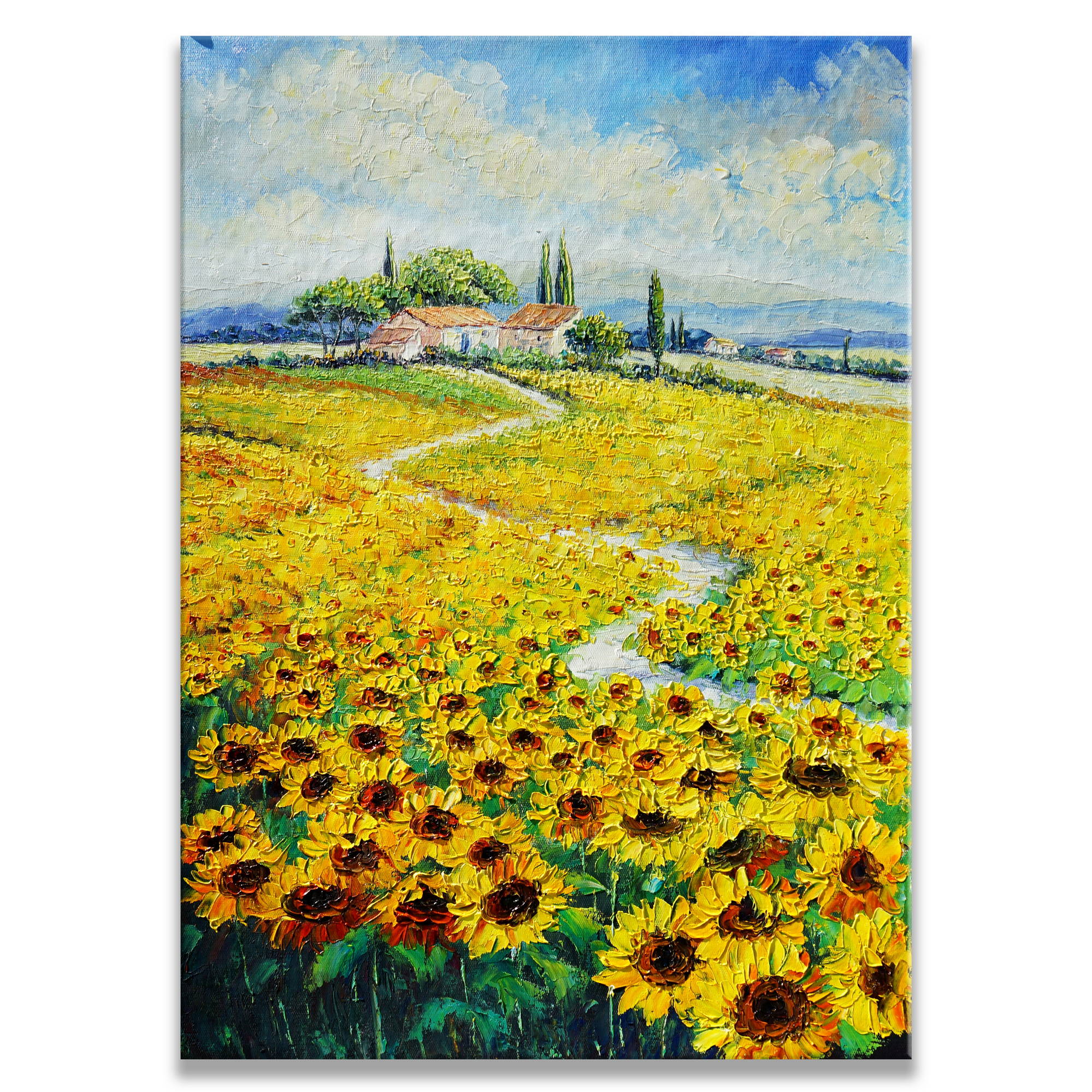 Dipinto di campo di girasoli