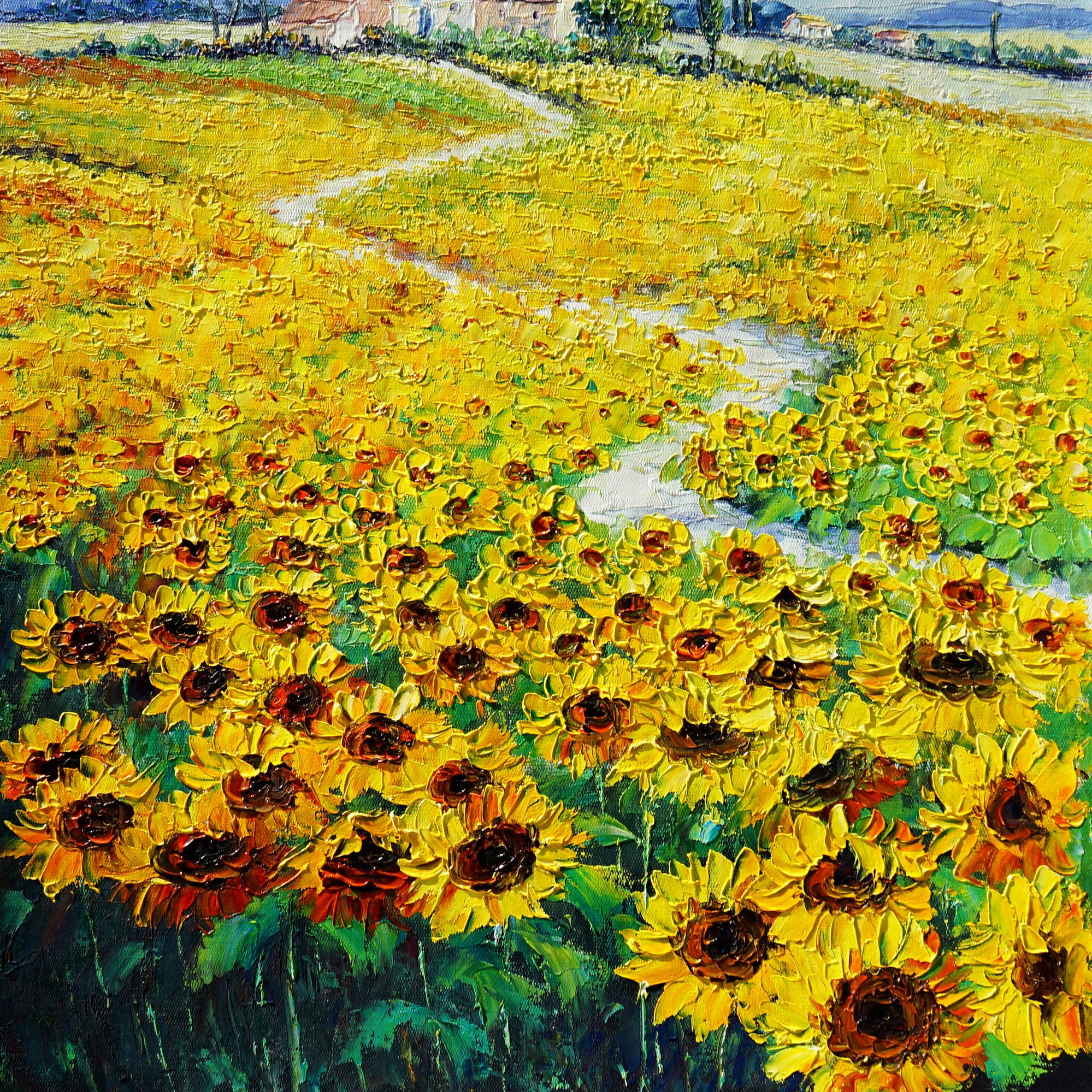 Dipinto a mano Campo di Girasoli 50x70cm