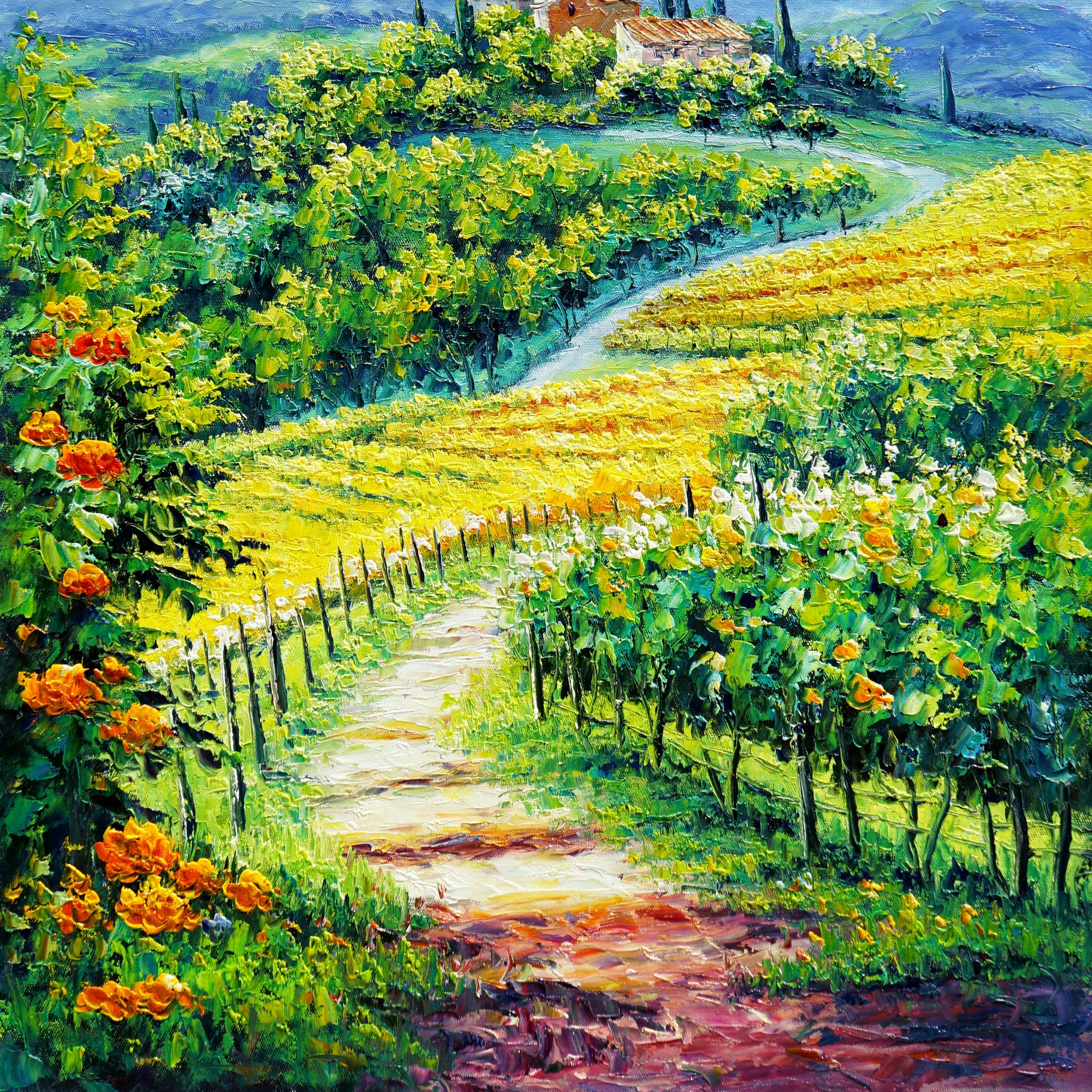 Dipinto Vigneti sulle colline della Toscana 60x80cm