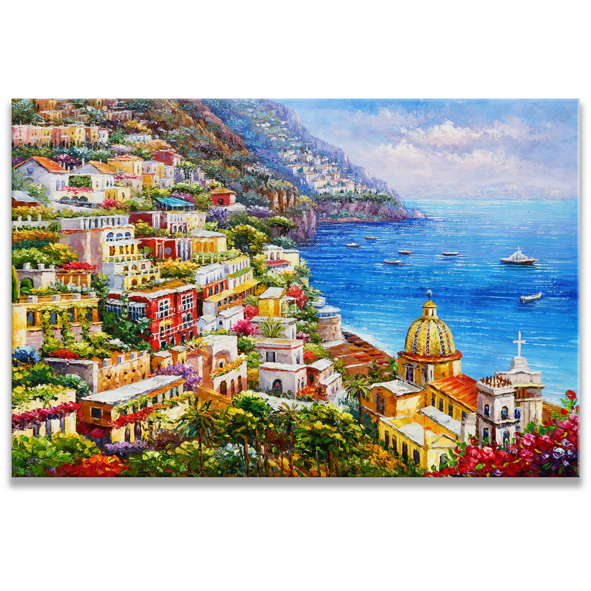 Dipintio di Positano dall'alto