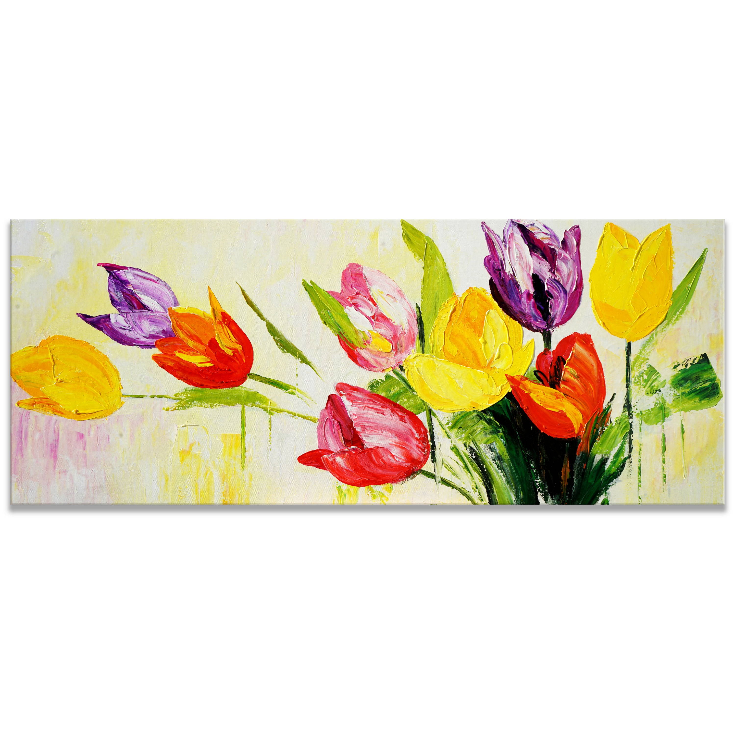 Dipinto moderno di bellissimi tulipani colorati