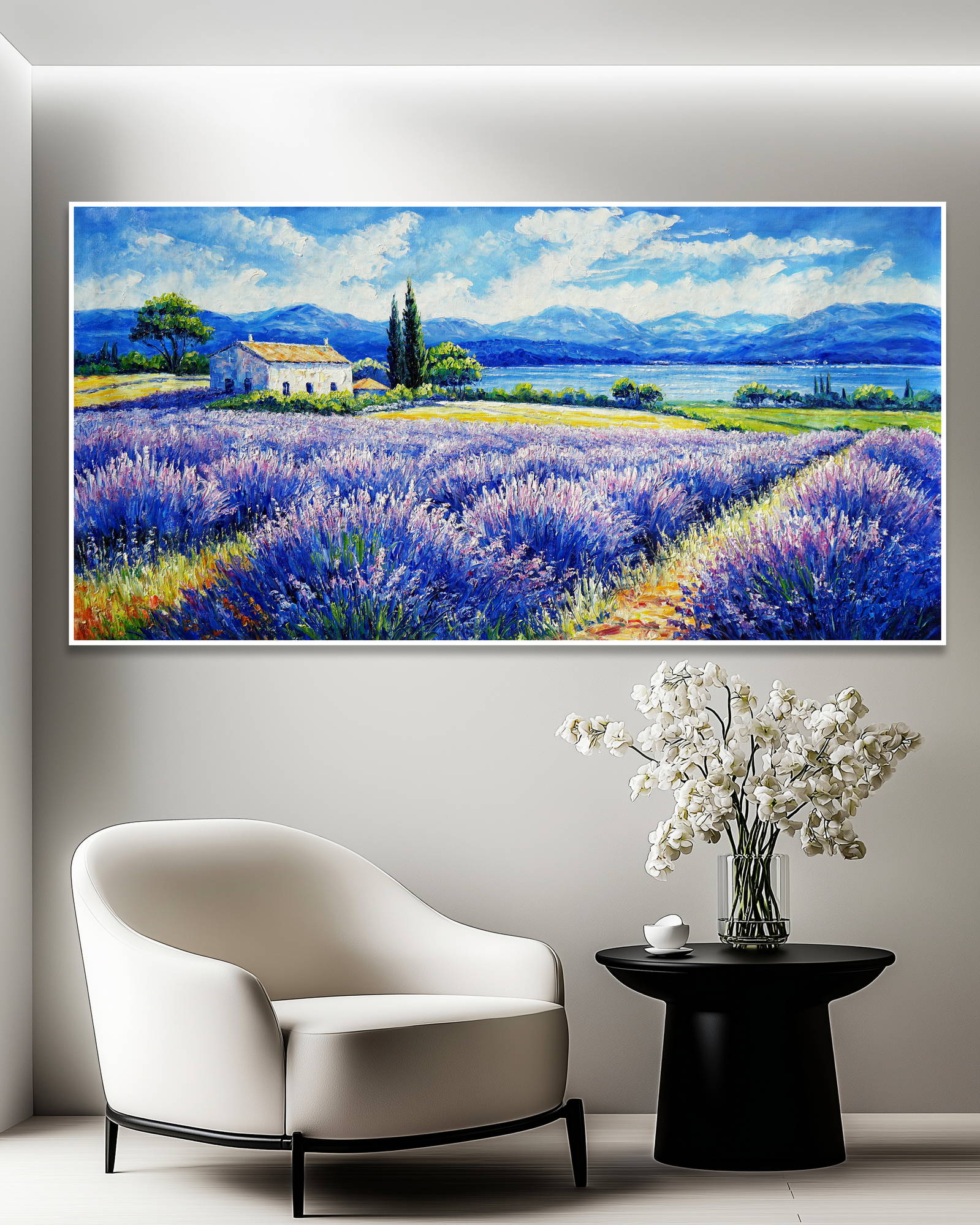 Dipinto a mano Campo di Lavanda 70x140cm