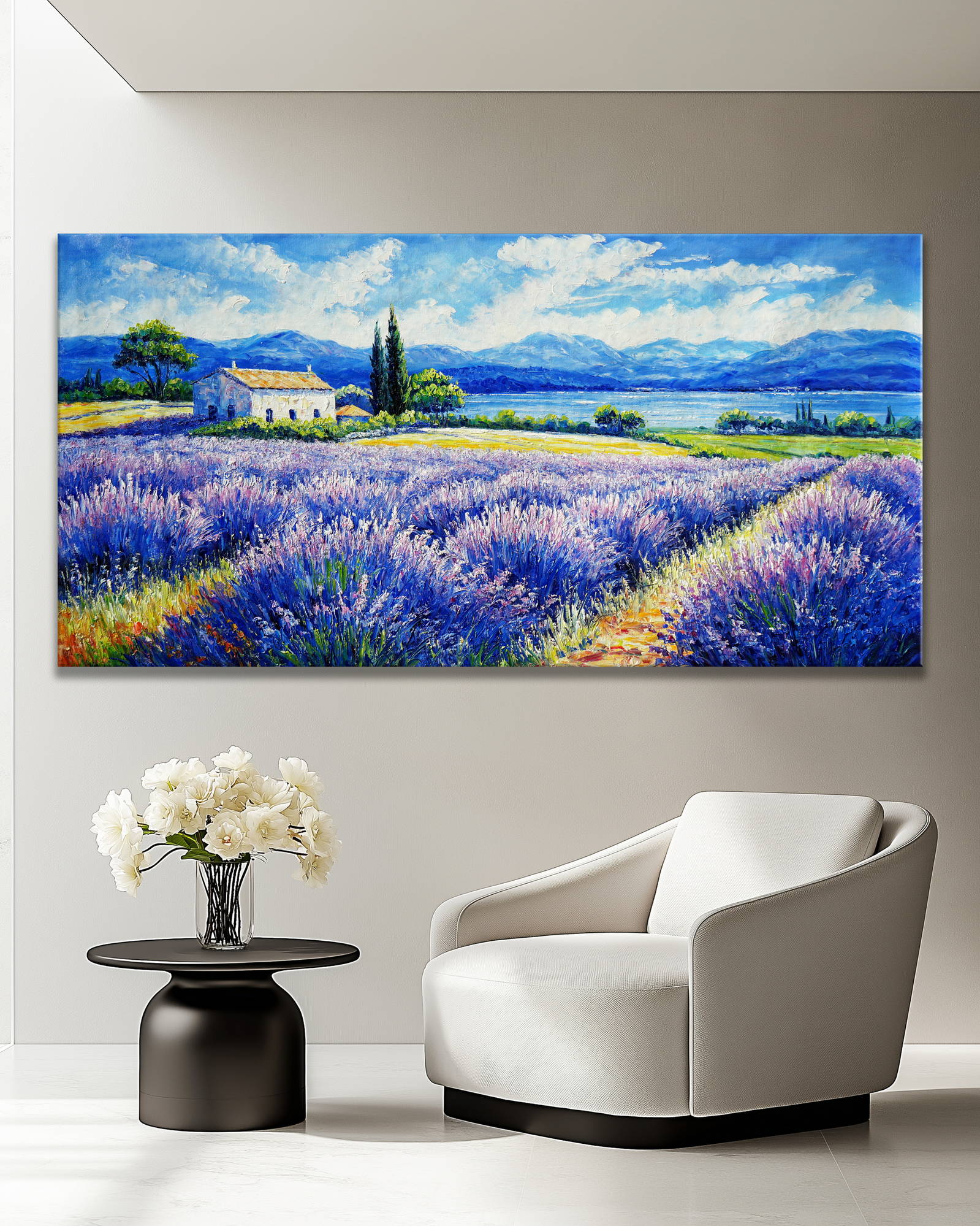 Hand painted Field of Flowers 70x140cm