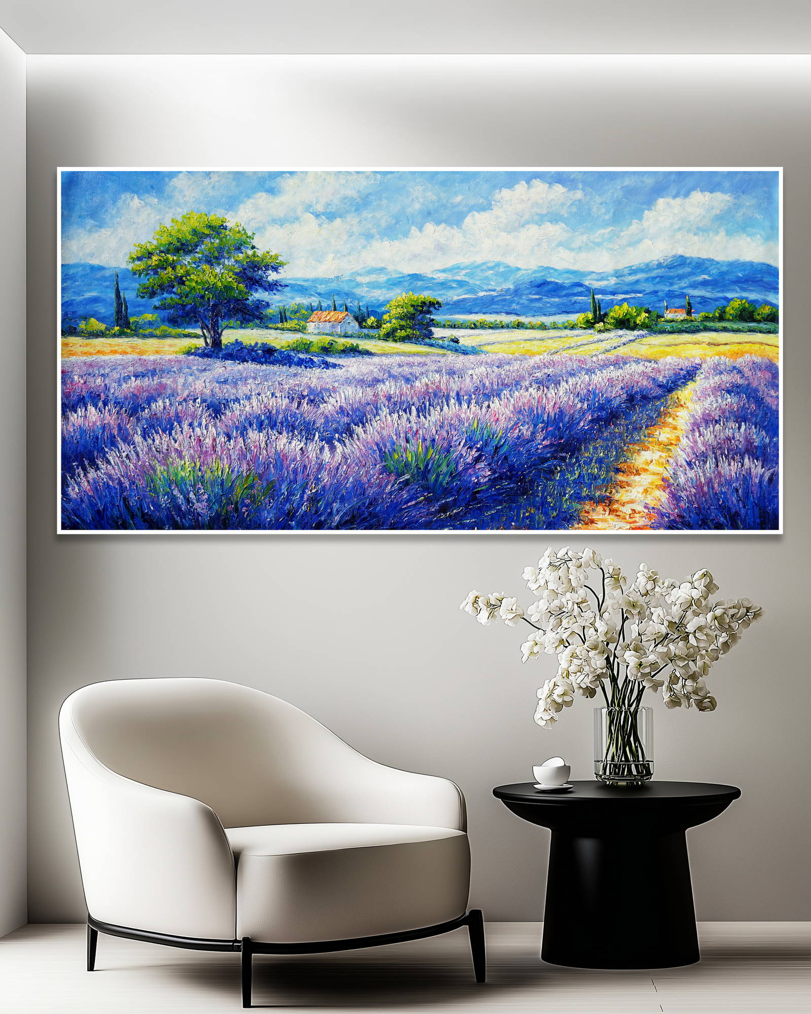 Dipinto a mano Campo di Lavanda 70x140cm