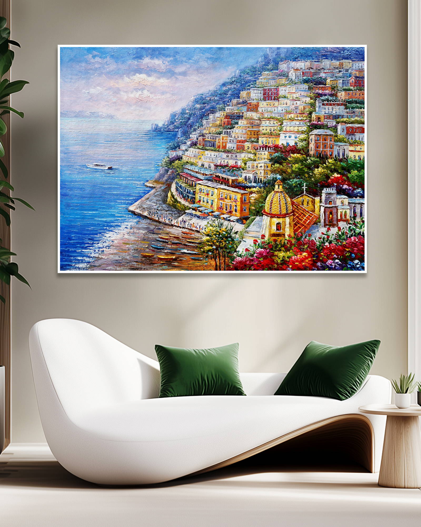 Dipinto a mano Borgo di Positano 75x100cm