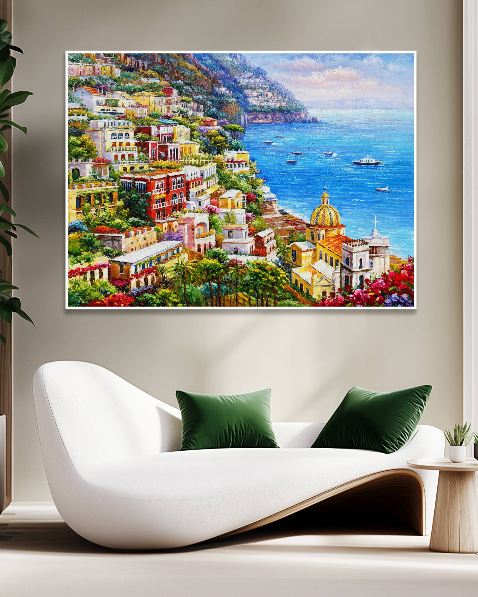 Dipinto a mano Borgo di Positano 75x100cm