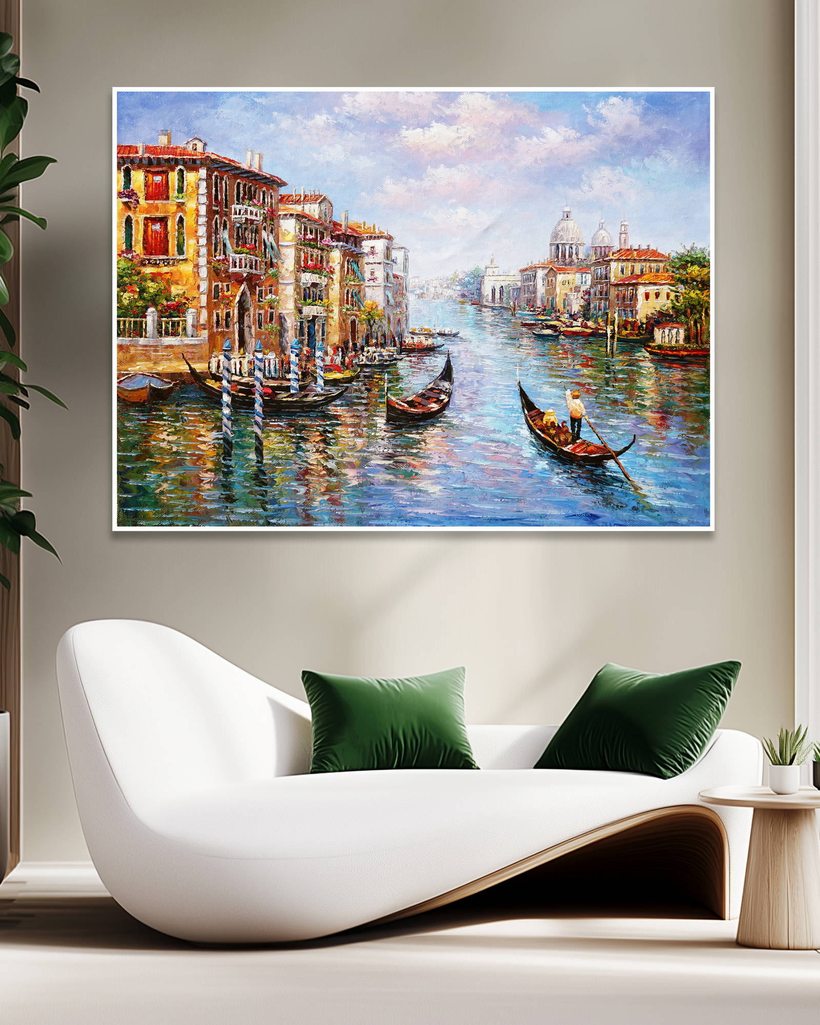 Dipinto a mano Gondole Venezia Canal Grande 75x100cm