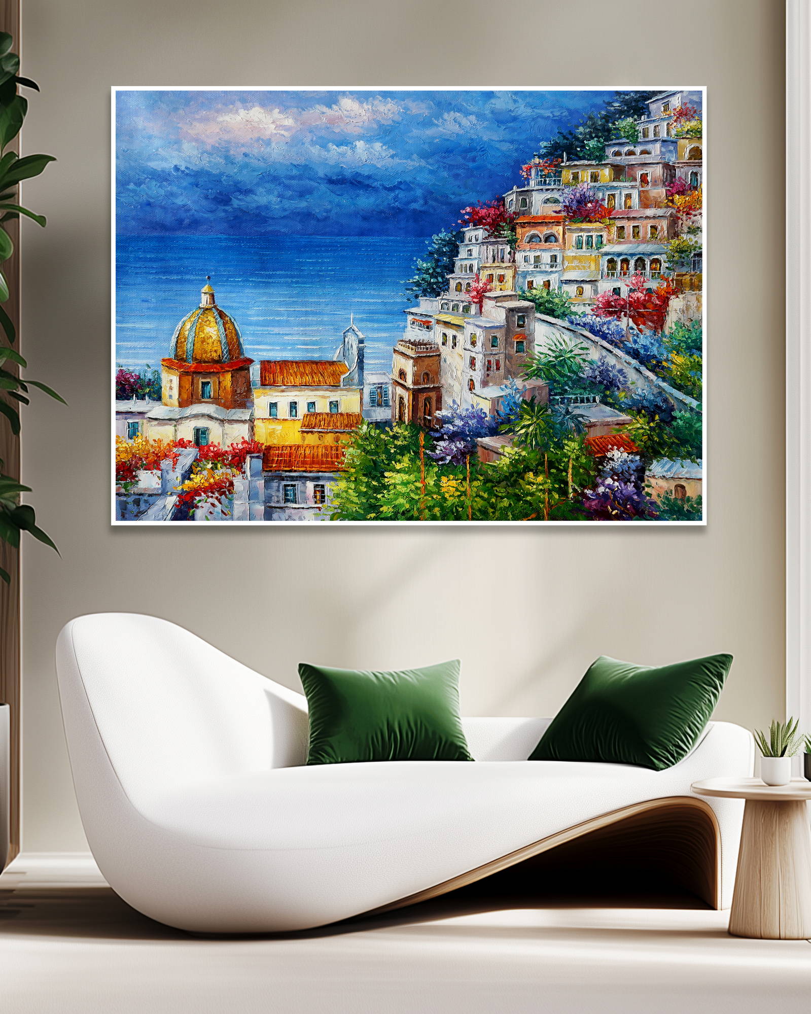 Dipinto a mano Borgo di Positano 75x100cm