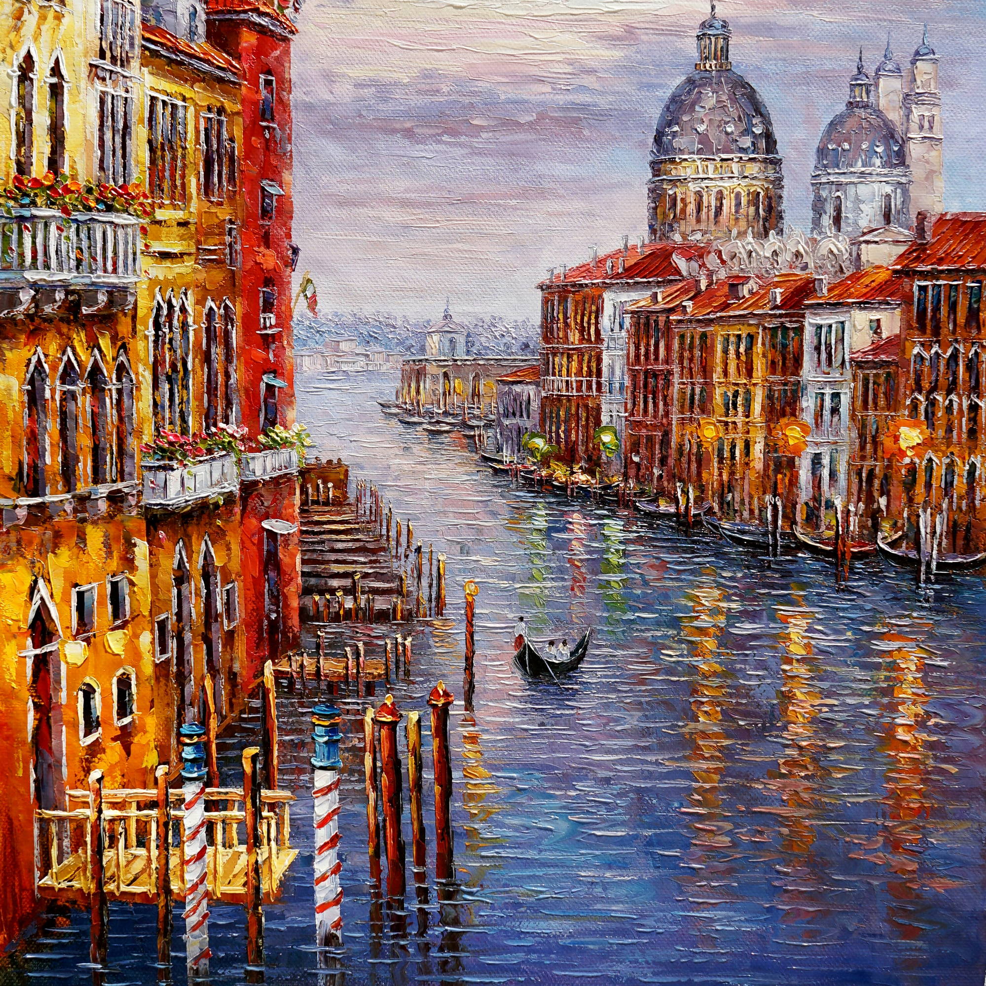 Dipinto a mano Canal Grande a Venezia 75x100cm