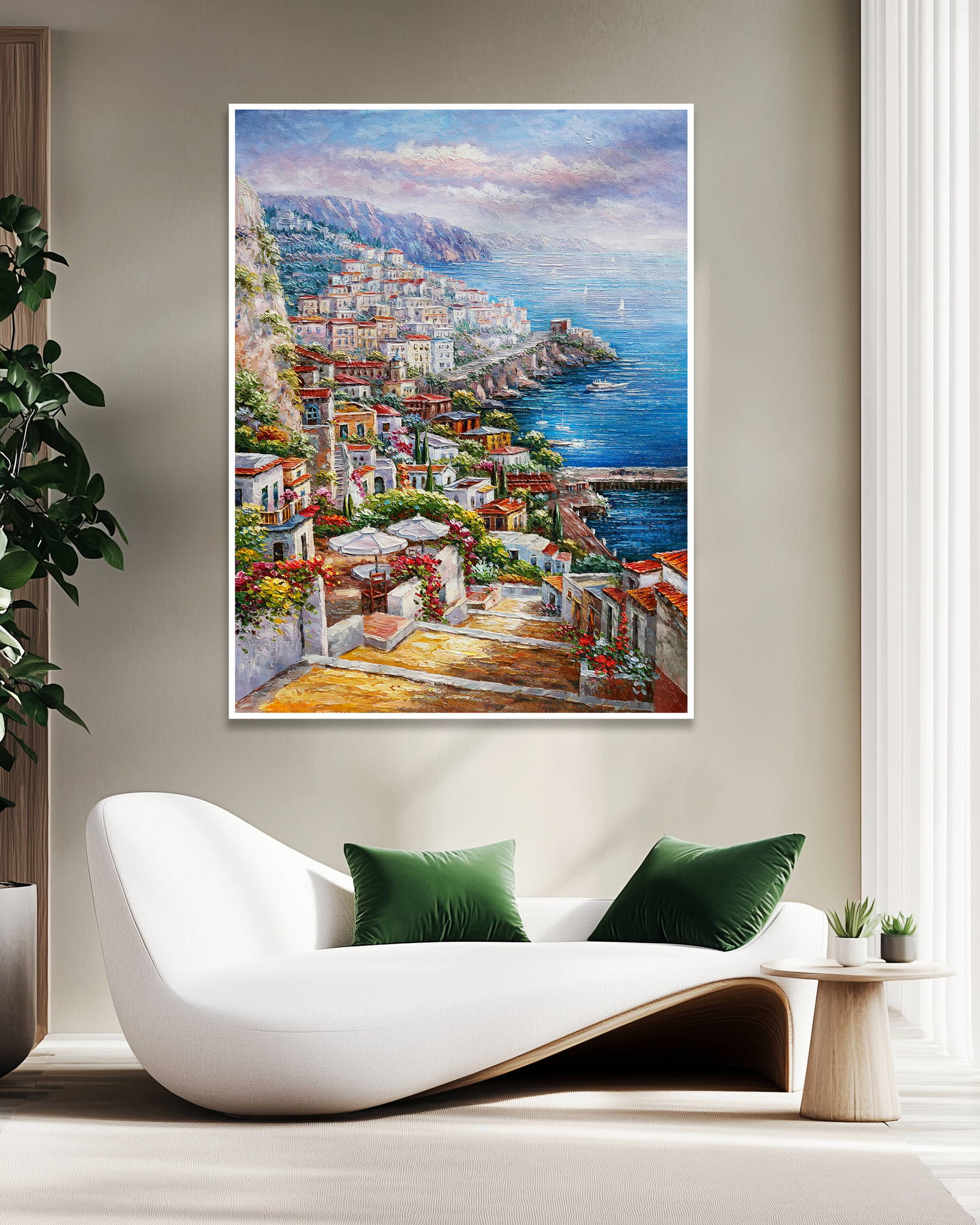 Dipinto a mano Amalfi e la costiera 75x100cm