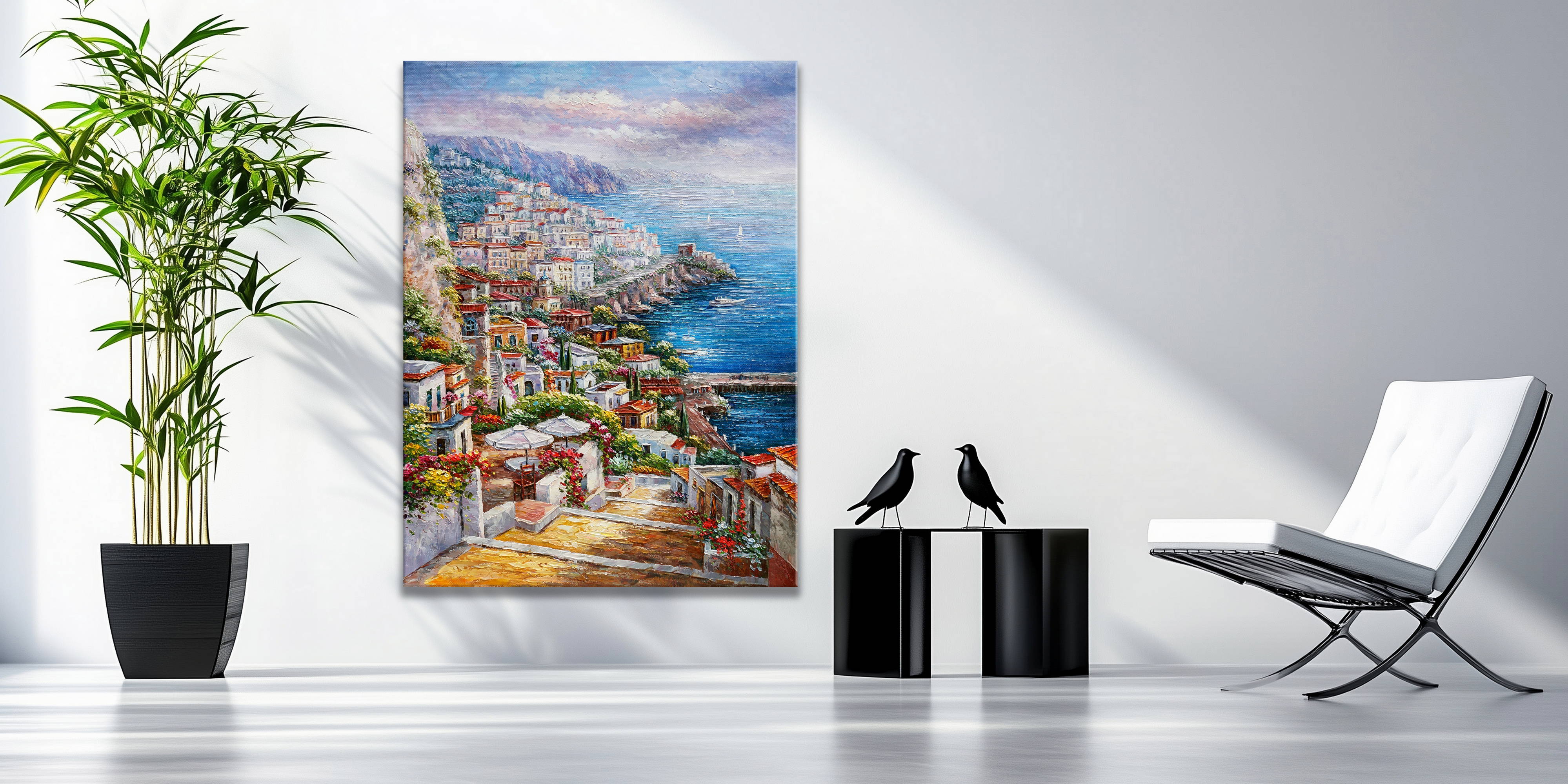 Dipinto a mano Amalfi e la costiera 75x100cm