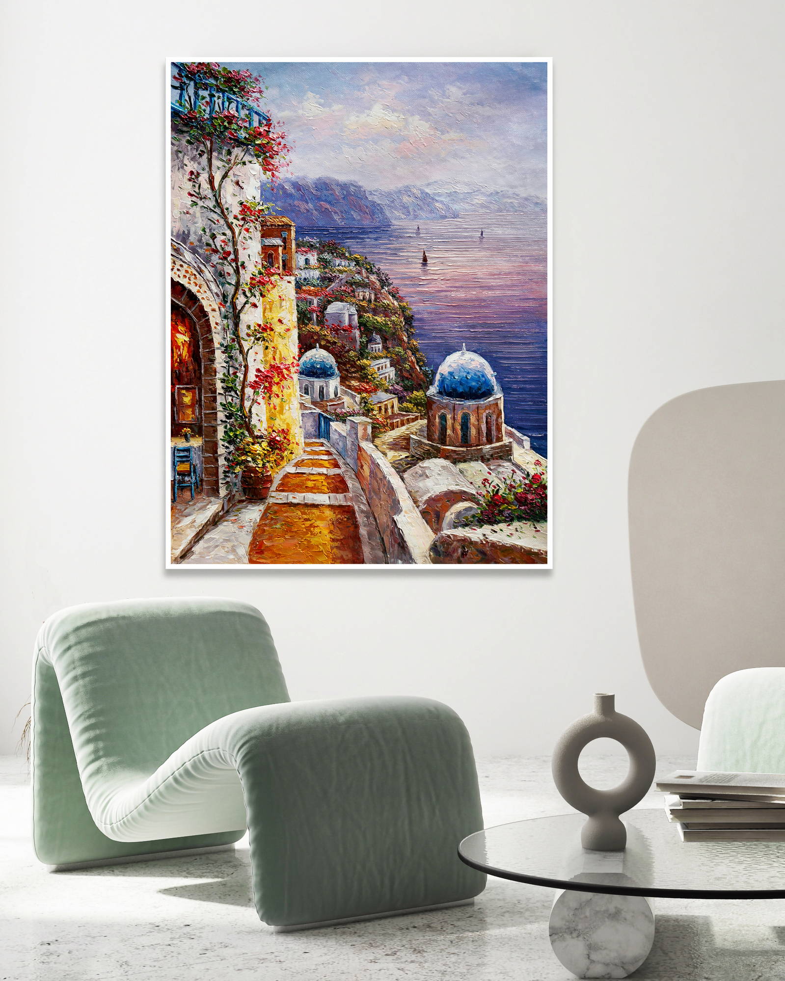 Hand painted Amalfi Coast 75x100cm