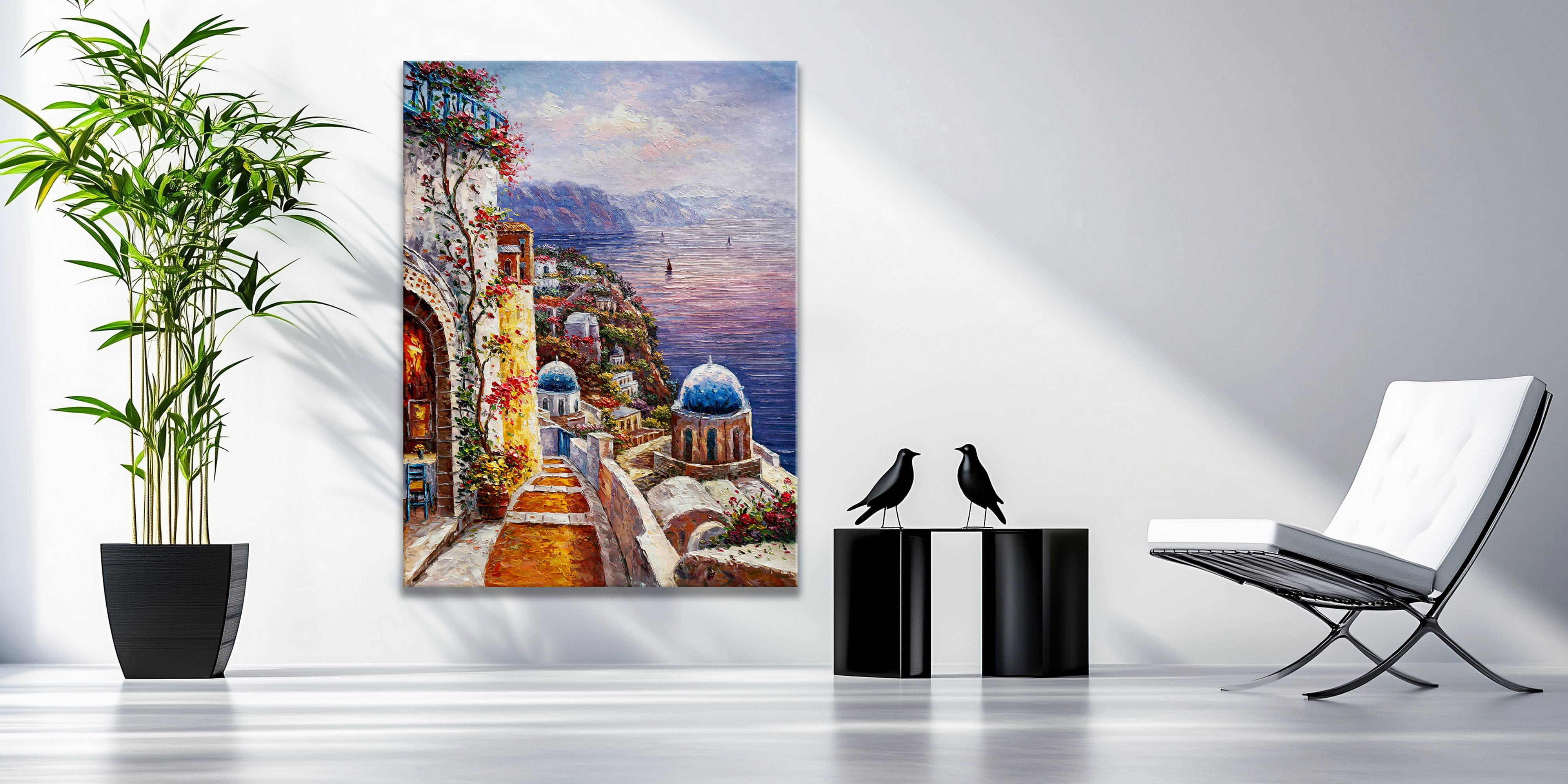 Hand painted Amalfi Coast 75x100cm