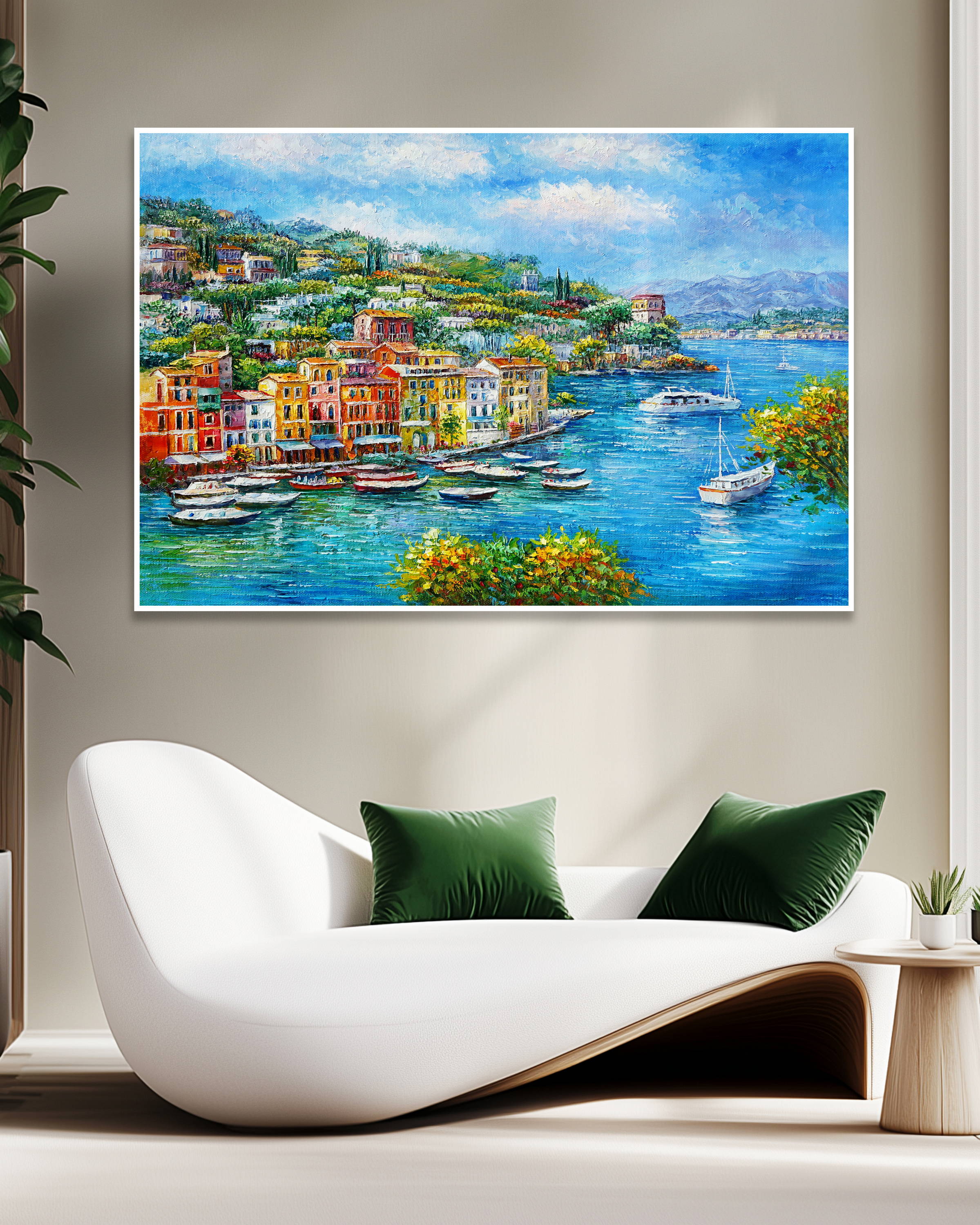 Dipinto a mano Golfo di Portofino 75x115cm