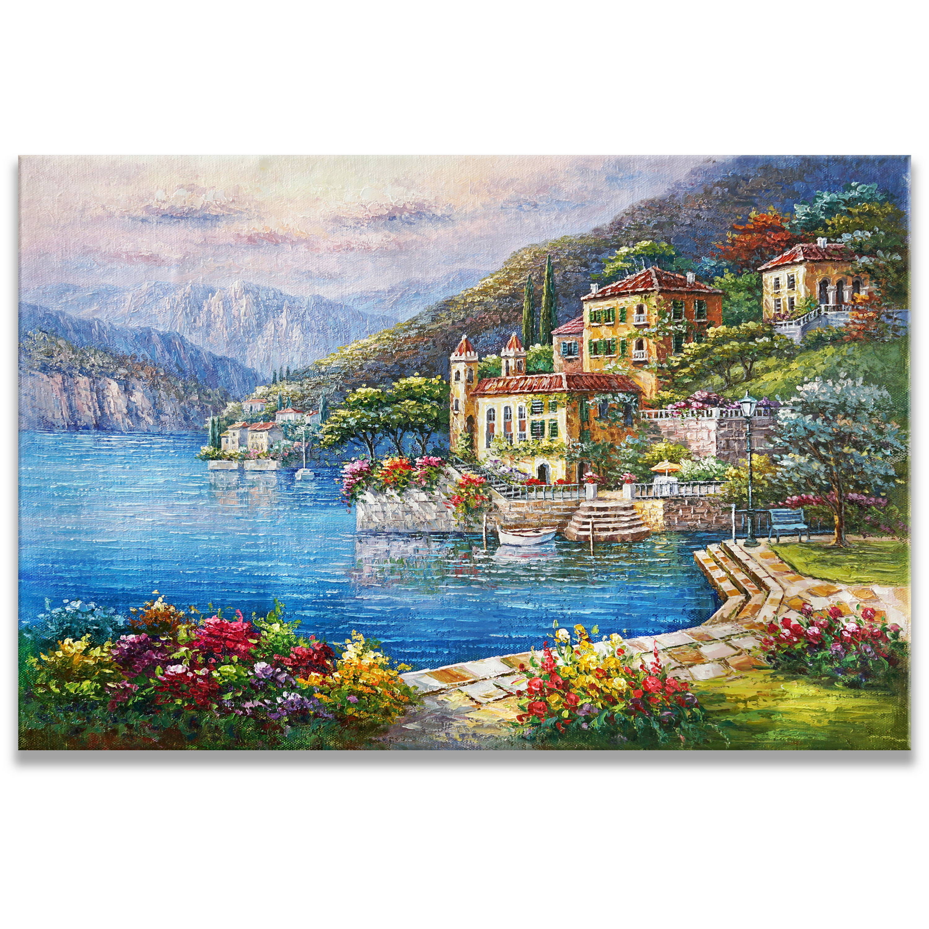 Dipinto della Villa del Balbianello sul lago di Como