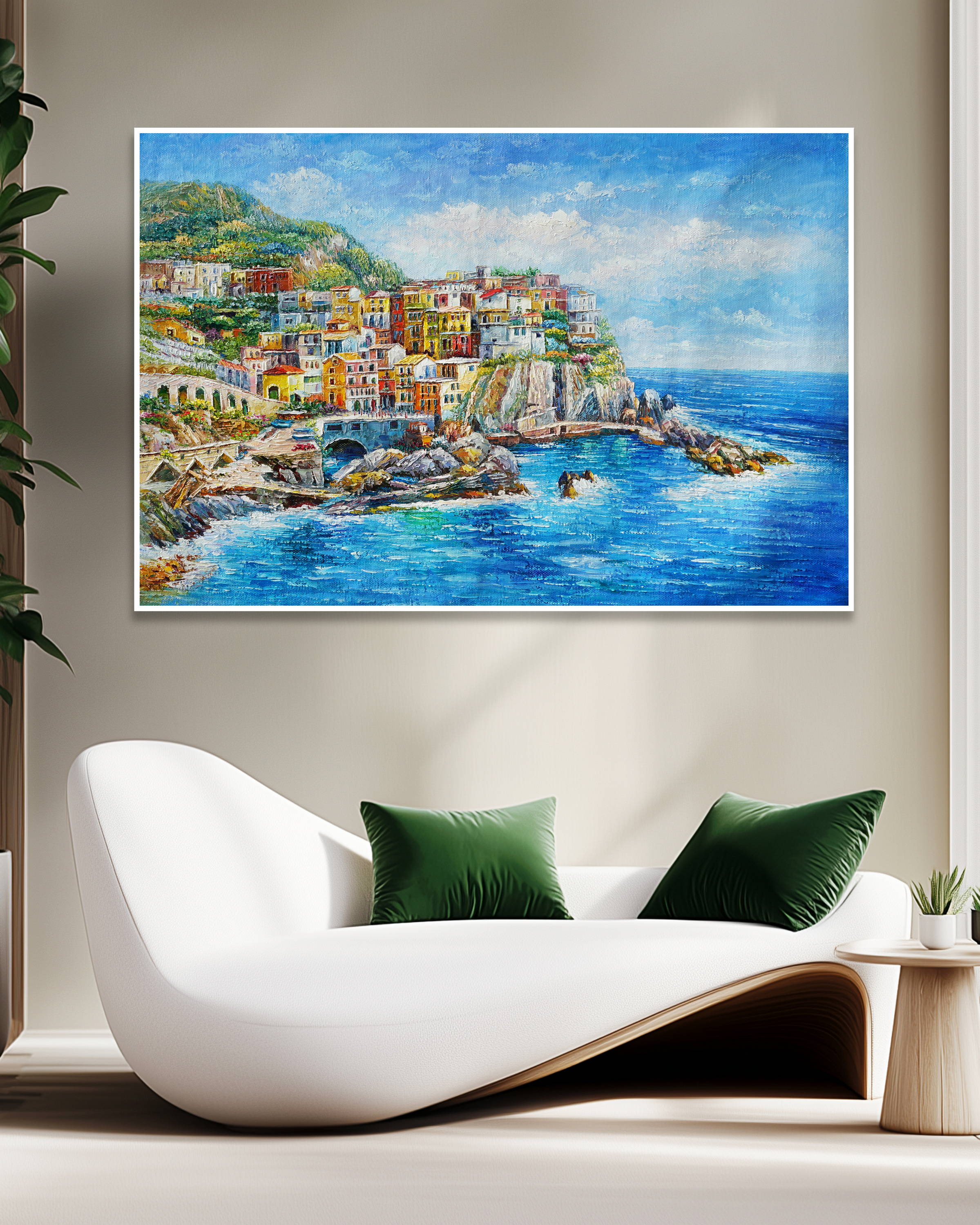 Dipinto a mano Manarola Cinque Terre 75x115cm