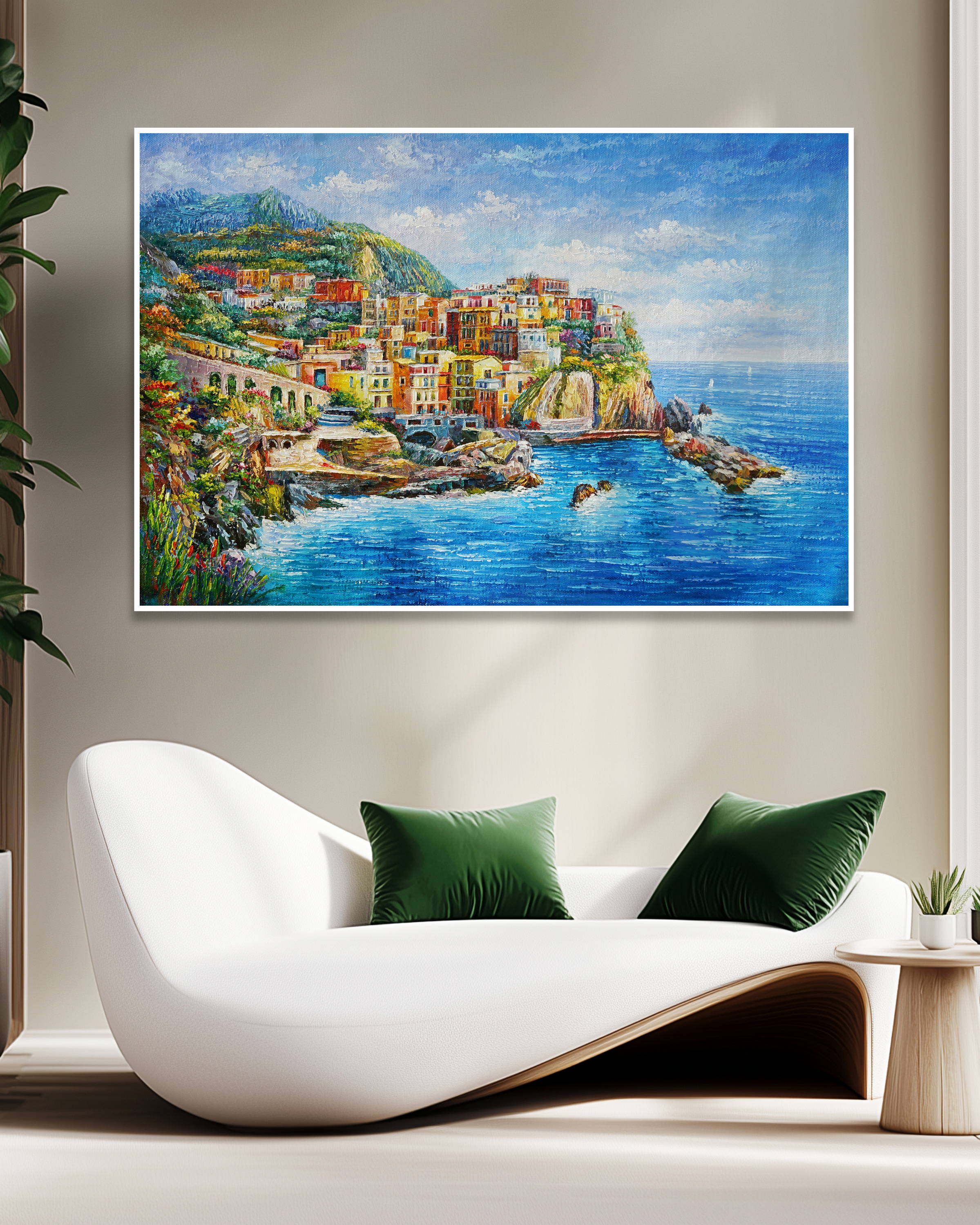 Dipinto a mano Manarola Cinque Terre 75x115cm