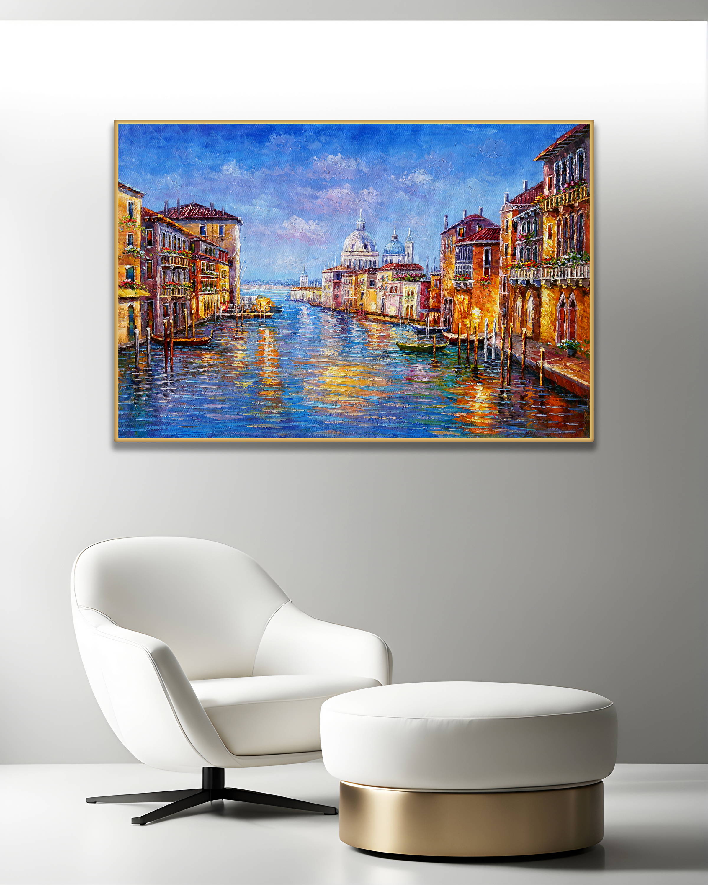 Dipinto a mano Canale Veneziano 75x115cm