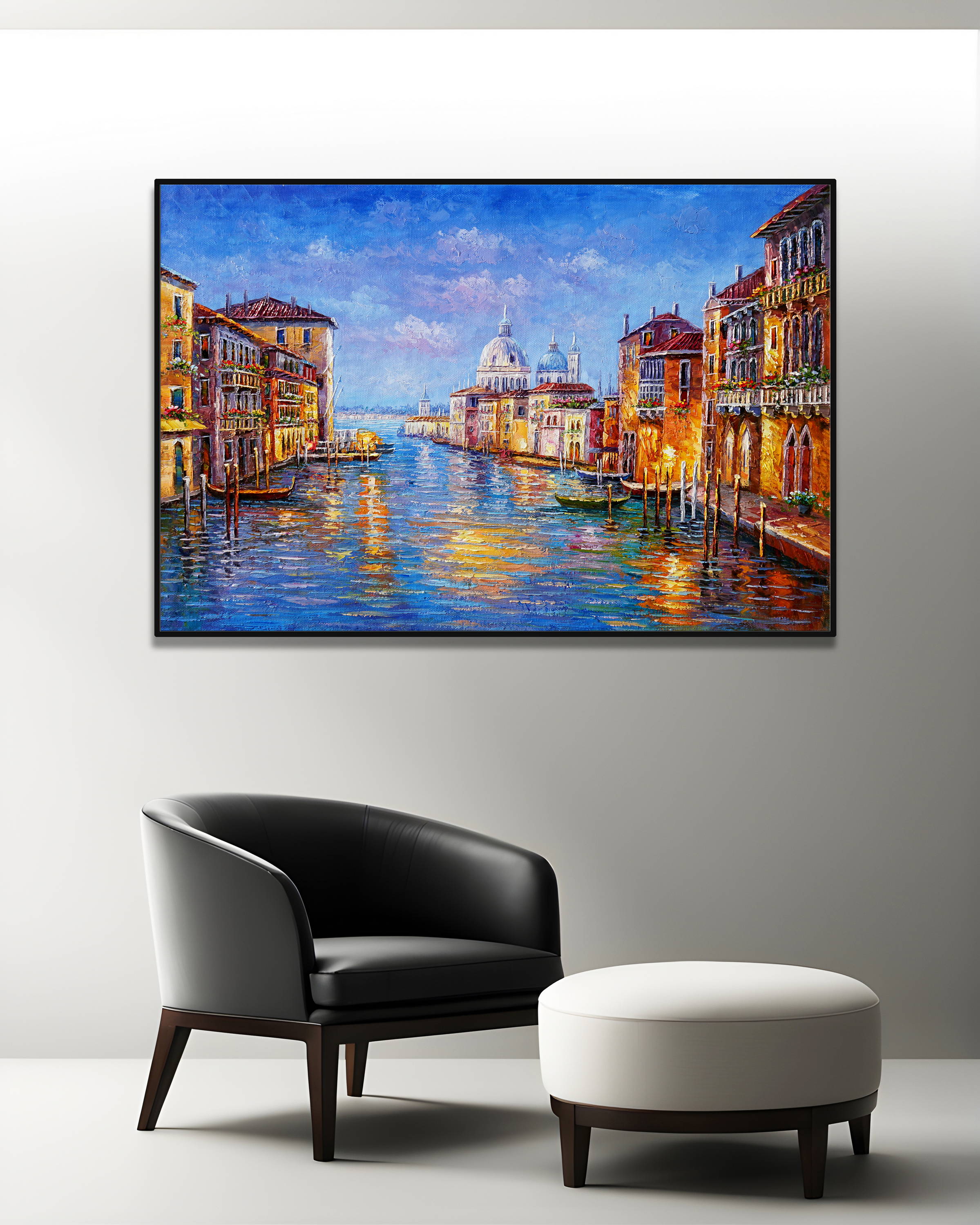 Dipinto a mano Canale Veneziano 75x115cm