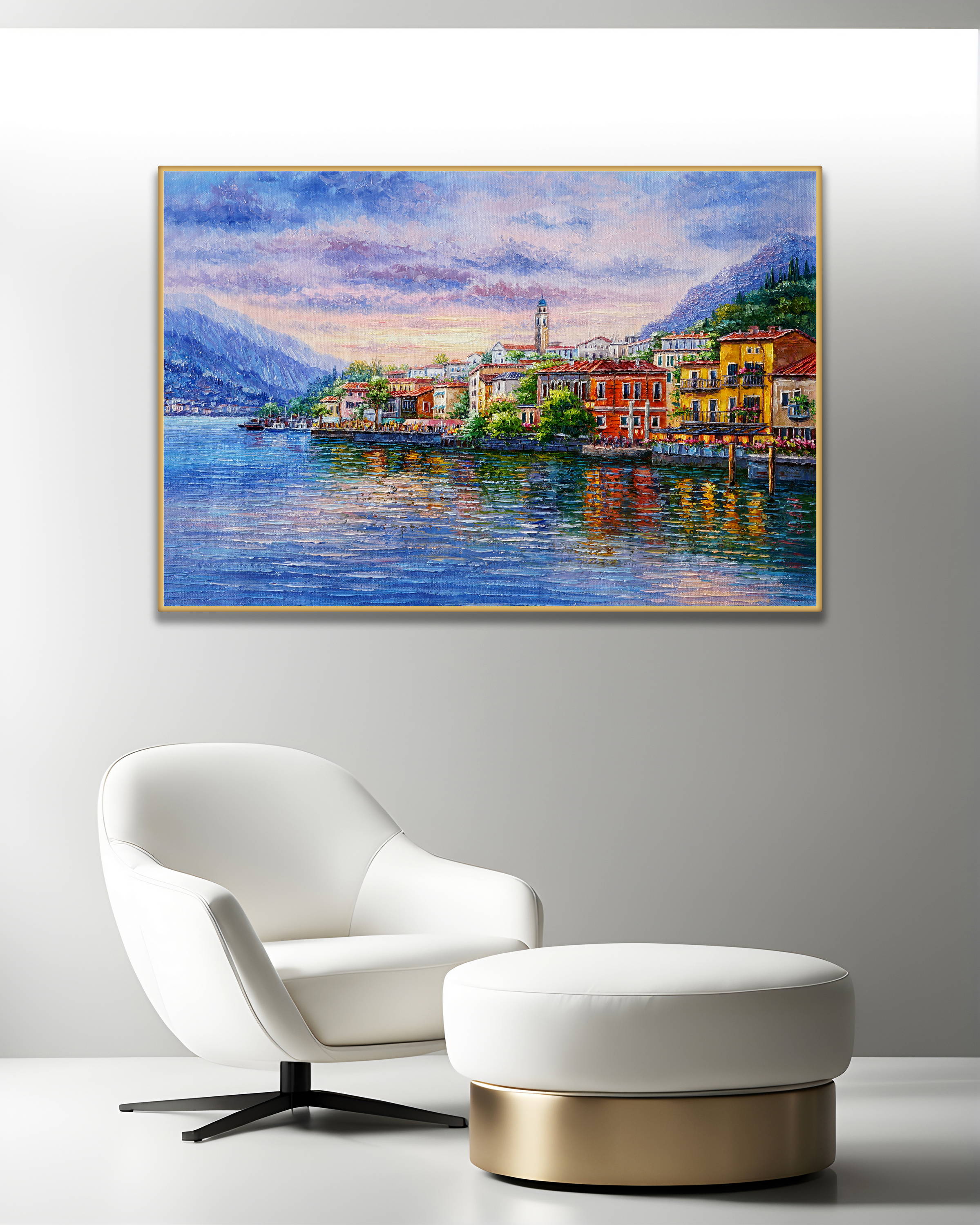 Dipinto a mano Limone del Garda 75x115cm