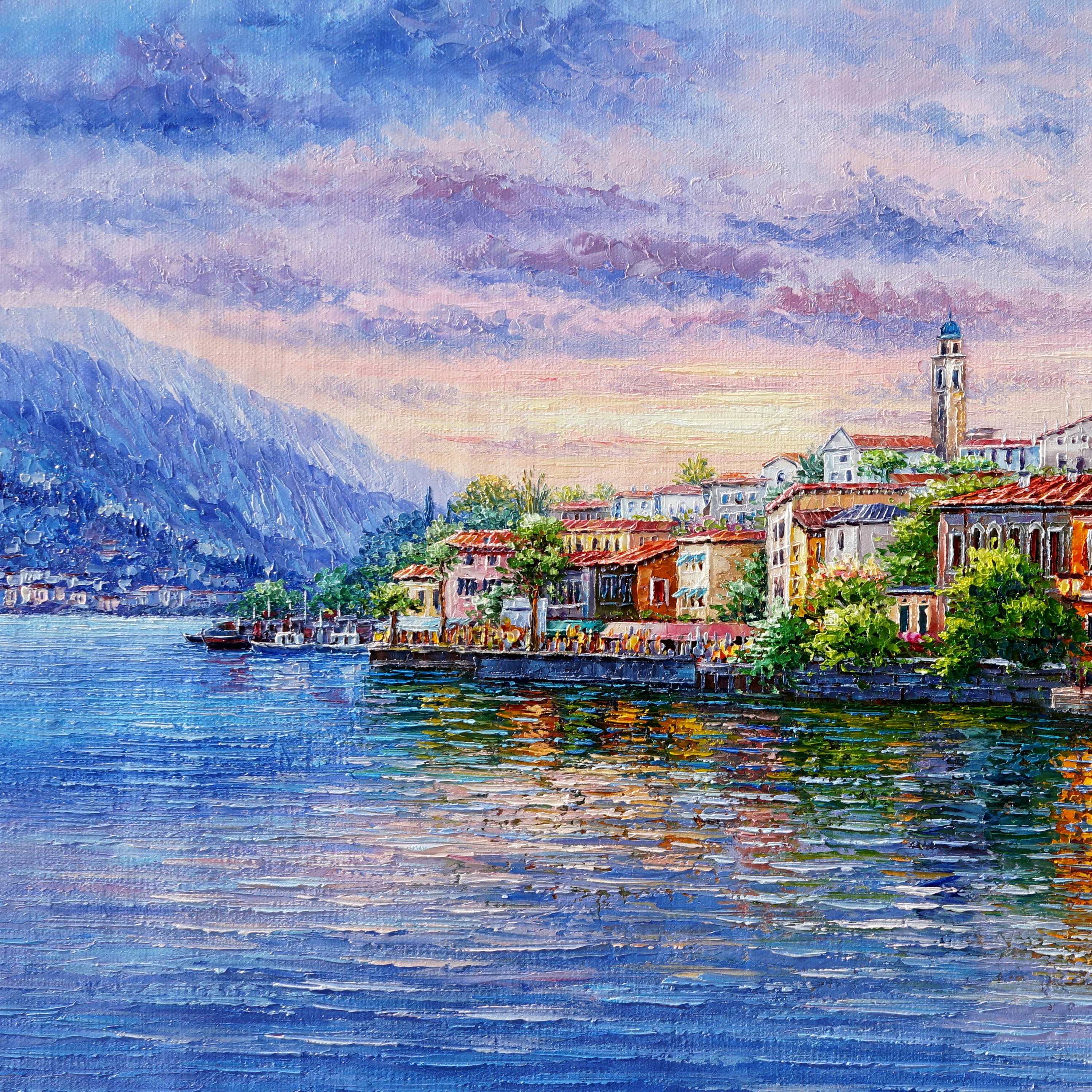 Dipinto a mano Limone del Garda 75x115cm