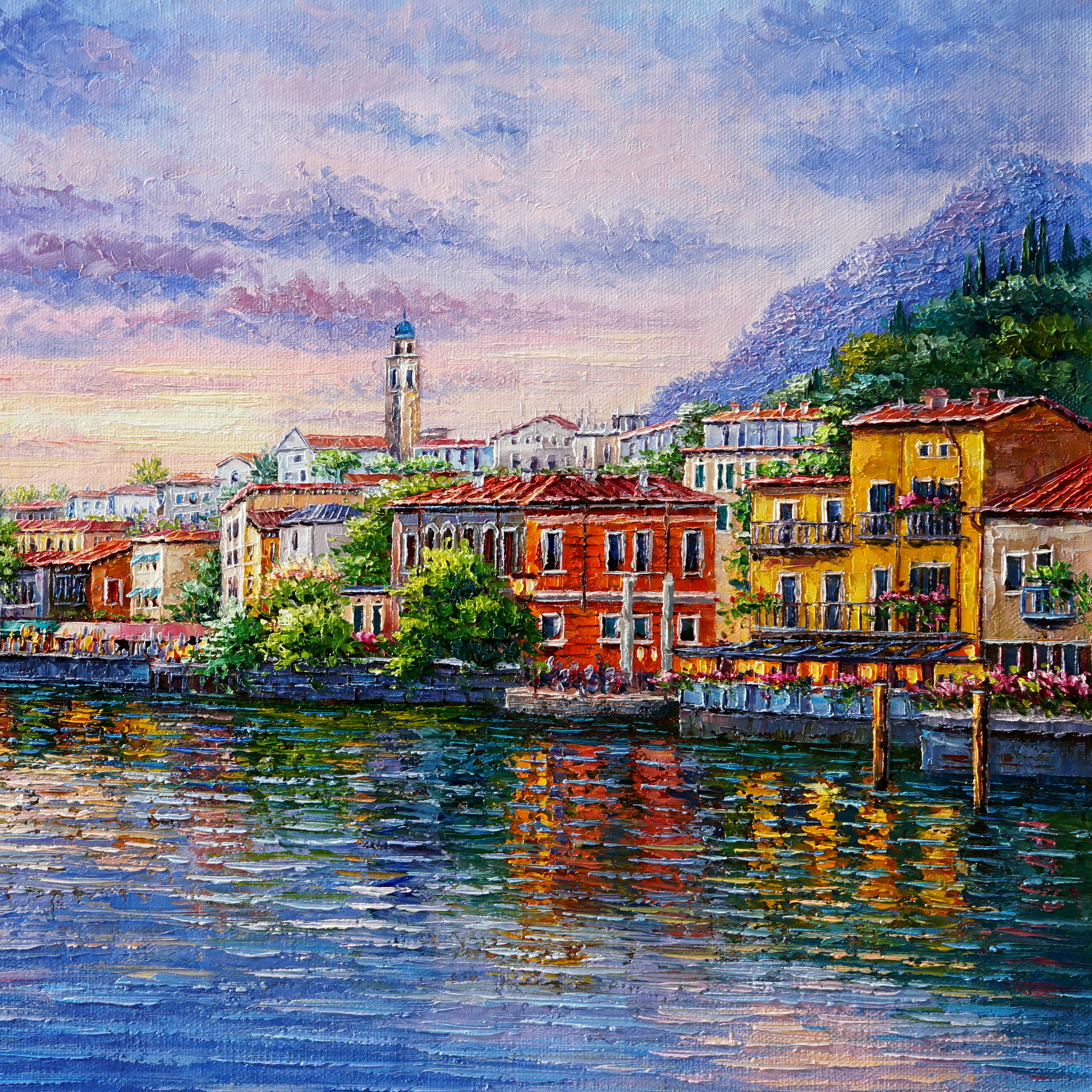 Dipinto a mano Limone del Garda 75x115cm