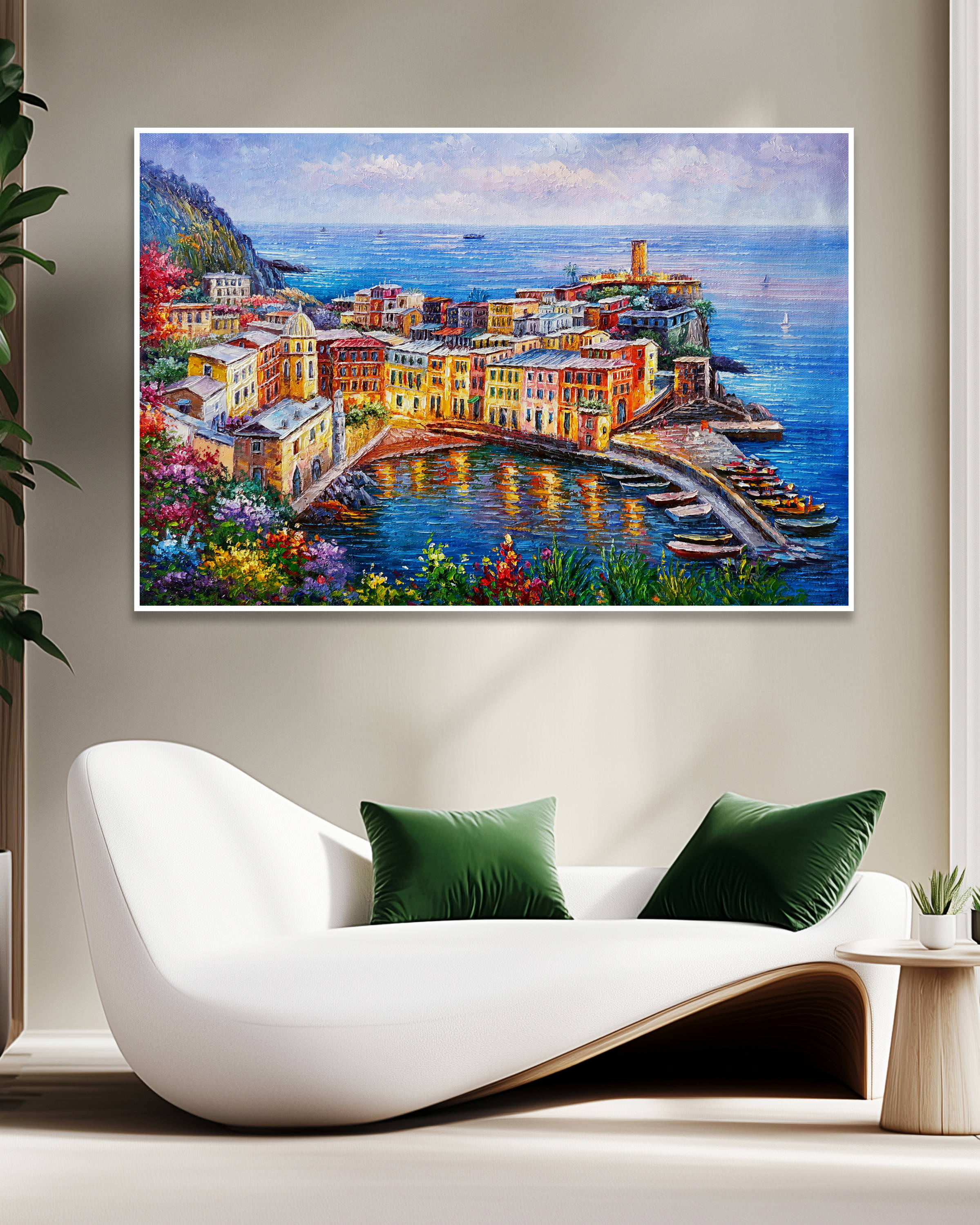 Dipinto a mano Cinque Terre Vernazza 75x115cm